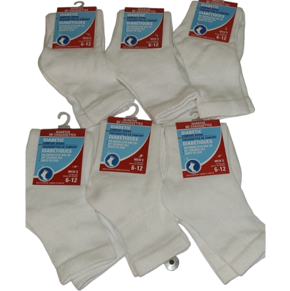 6 Pairs Special Quarter High Diabetic Comfort Socks